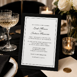 Elegant svart tie bröllopsinbjudan inbjudningar