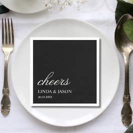 Elegant svart typografi Personlig bröllops- Pappersservett