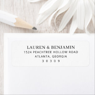 Elegant Svart Typografisk Returadress Etikett