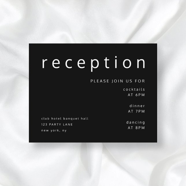 Elegant svart typsnitt för bröllop tilläggskort (Skapare uppladdad)