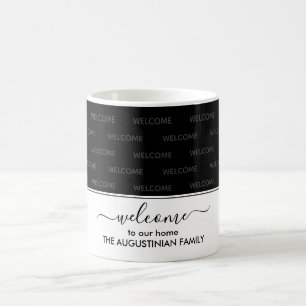 Elegant Svart VÄLKOMMEN TILL VÅR HEMGäst Kaffemugg