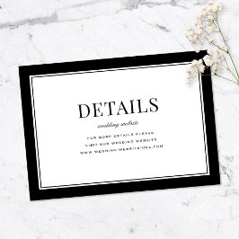 Elegant svart vintage typografi bröllopsdetaljer tilläggskort