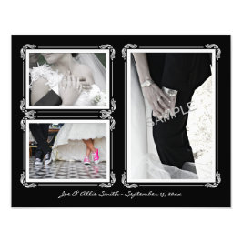 Elegant, svart/vit 11 x 14 Art-dekofotoutskrift Fototryck