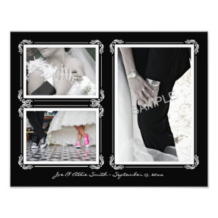 Elegant, svart/vit 11 x 14 Art-dekofotoutskrift Fototryck