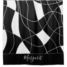 Elegant svart & vit abstrakt monogramnamn