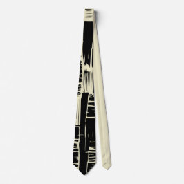 Elegant svart & vit abstrakt mönster slips