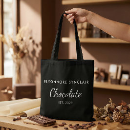 Elegant svart vit anpassad choklad kundpresent tygkasse