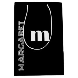 Elegant svart & vit anpassad initial namn