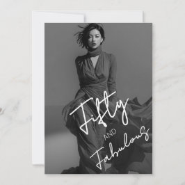 Elegant svart-vit bild Femtio och fantastisk Inbjudningar