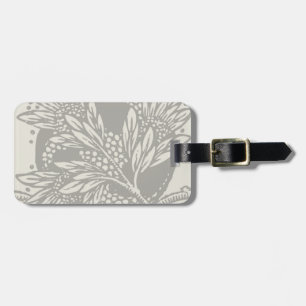 Elegant svart-vit blad Botanisk Art Nouveau Bagagebricka