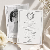 Elegant svart & vit blomkransfoto bröllop