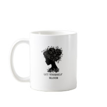 Elegant svart-vit blomst silhuett design
