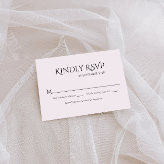 Elegant svart vit bröllops-RSVP-kort OSA Kort