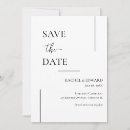 Elegant svart & vit bröllops "Save The Date" Spara Datumet