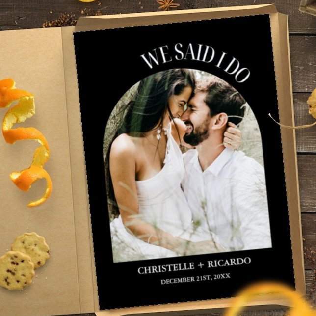 Elegant svart-vit elopement-inbjudan meddelande (Skapare uppladdad)