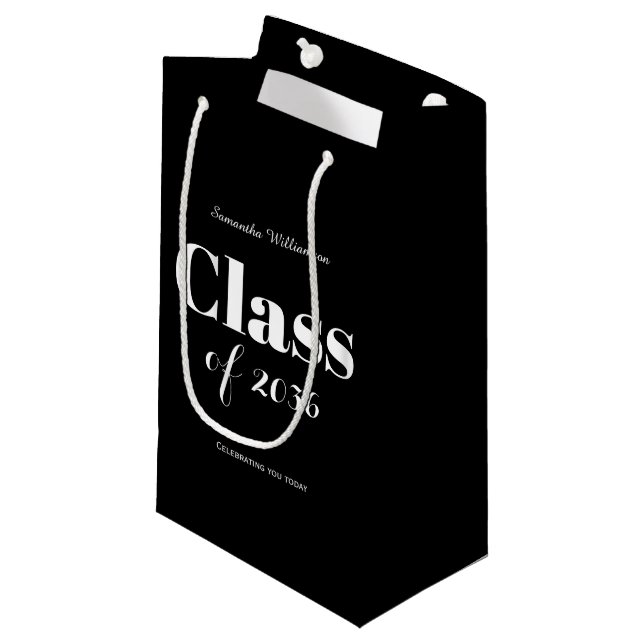 Elegant svart-vit examensfest Anpassningsbar (Framsidan Vinklad)
