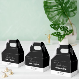 Elegant svart vit födelsedags tack presentaskar