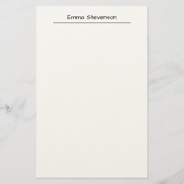 Elegant svart & vit handskrift Professional Brevpapper (Framsida)