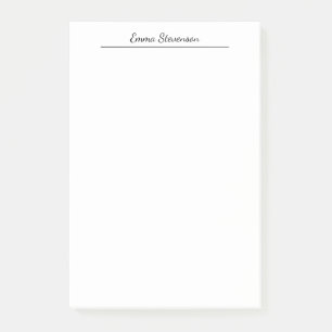 Elegant svart & vit handskrift Professional Post-it Block
