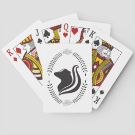 Elegant svart & vit illusorisk silhuett av skunk casinokort