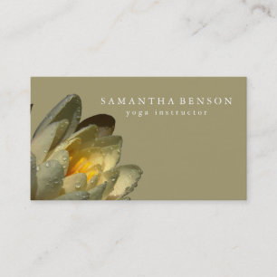 Elegant svart & vit Lotusblomma Logo Yoga Verksamh Visitkort
