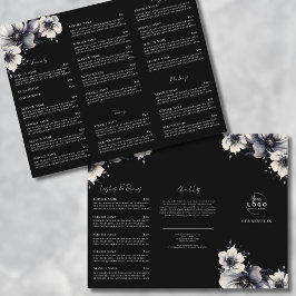Elegant svart-vit menybroschyr för spa-tjänster reklamblad
