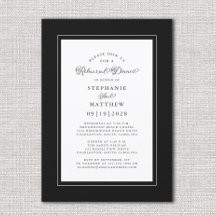 Elegant svart-vit middag inför bröllopet