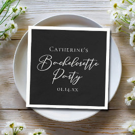 Elegant svart-vit minimalistisk möhippa pappersservett