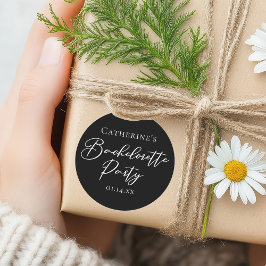 Elegant svart-vit minimalistisk möhippa runt klistermärke