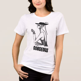 Elegant svart & vit modeillustration T-shirt | G