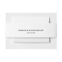 Elegant svart & vit Monogram bröllops magband