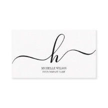 Elegant svart-vit monogram initial skriptnamn