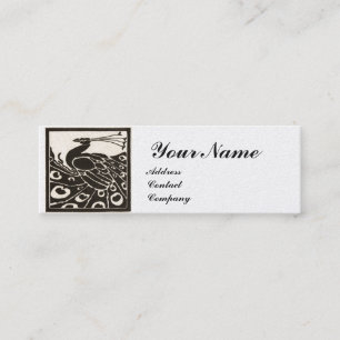 ELEGANT SVART VIT PÅFÅGEL MONOGRAM Lyxig Pärl Mini Visitkort