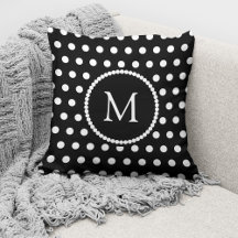 Elegant svart-vit prickig monogram