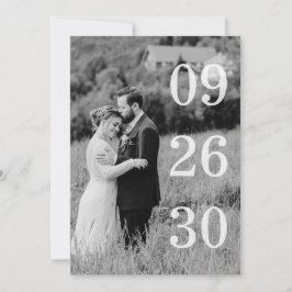 Elegant svart & vit Save The Date-foto Spara Datumet