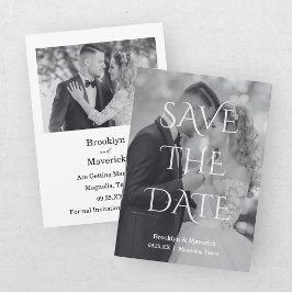 Elegant svart & vit Save The Date-foto Spara Datumet