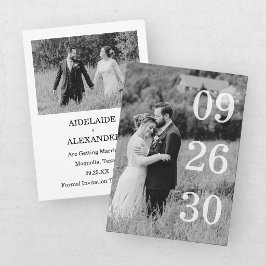 Elegant svart & vit Save The Date-foto Spara Datumet