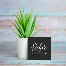 Elegant Svart & Vit Skönhet Minimalistisk Salong Rabattkort