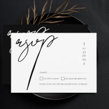 Elegant svart vit skript typografi bröllop