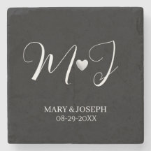 Elegant svart-vit specialdesignad vigselmonogram