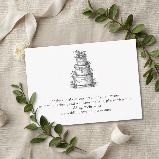 Elegant svart vit Toile fransk herrgård bröllop  Tilläggskort (Elegant Black White Toile French Manor Wedding Enclosure Card)