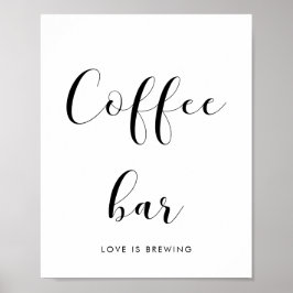 Elegant, svart-vita kaffet pub bröllop poster