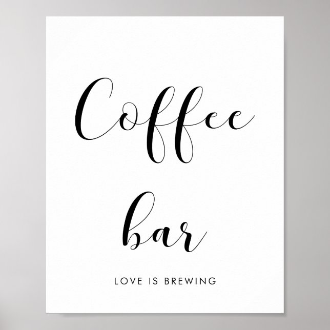 Elegant, svart-vita kaffet pub bröllop poster (Framsidan)