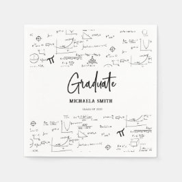 Elegant Svart Vitt Script Math Examen Pappersservett