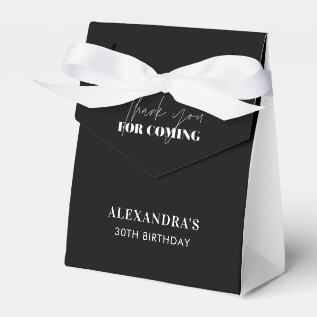 Elegant Svart Vitt Tack Presentaskar (Framsidan Sidan)