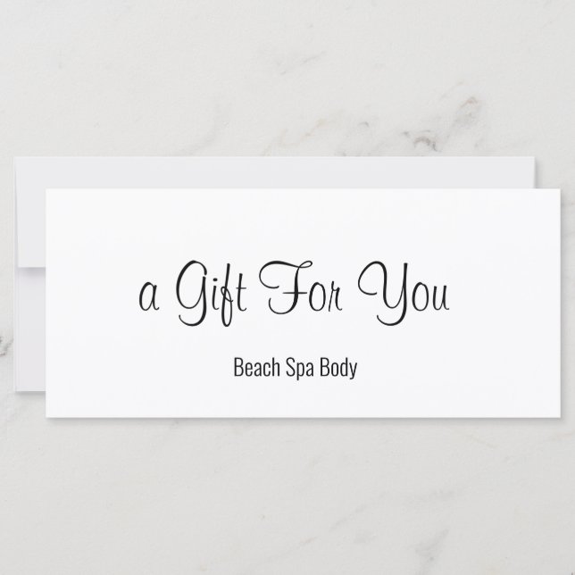 Elegant Svart & White Spa Salon Gift-certifikat (Framsida)