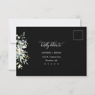 Elegant Svarta Gröna Blad Svar Adress Stödjeplatta