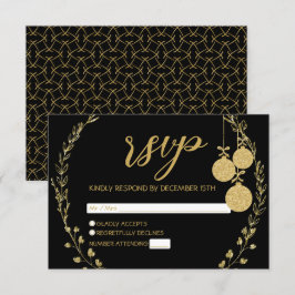 Elegant Svarta Guld-Glitter-utandningstjuren i Par OSA Kort