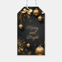 Elegant Svarta Juletiketter och Guld Anpassningsba Presentetikett