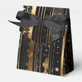 Elegant Svarta och Guld Lodrät stripe Tält Presentaskar
